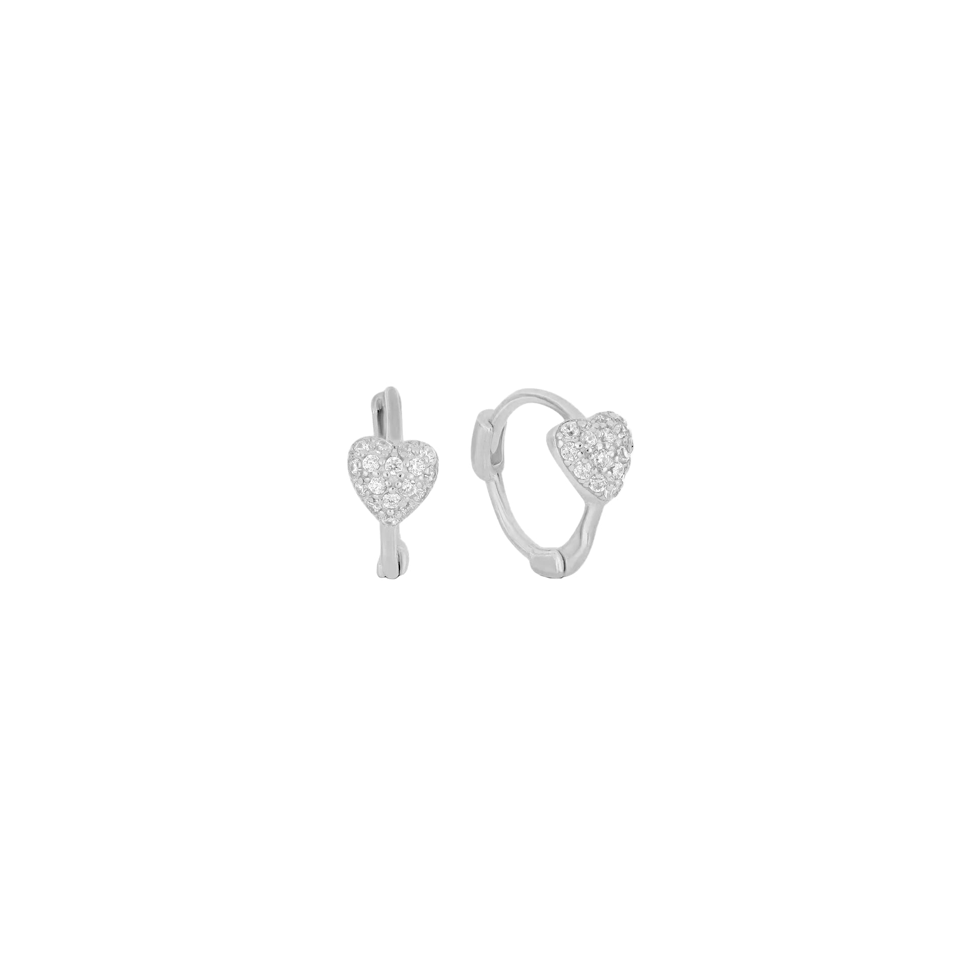 Elegant Pavé Heart Huggies - 18k Gold-Plated / 925 Sterling Silver