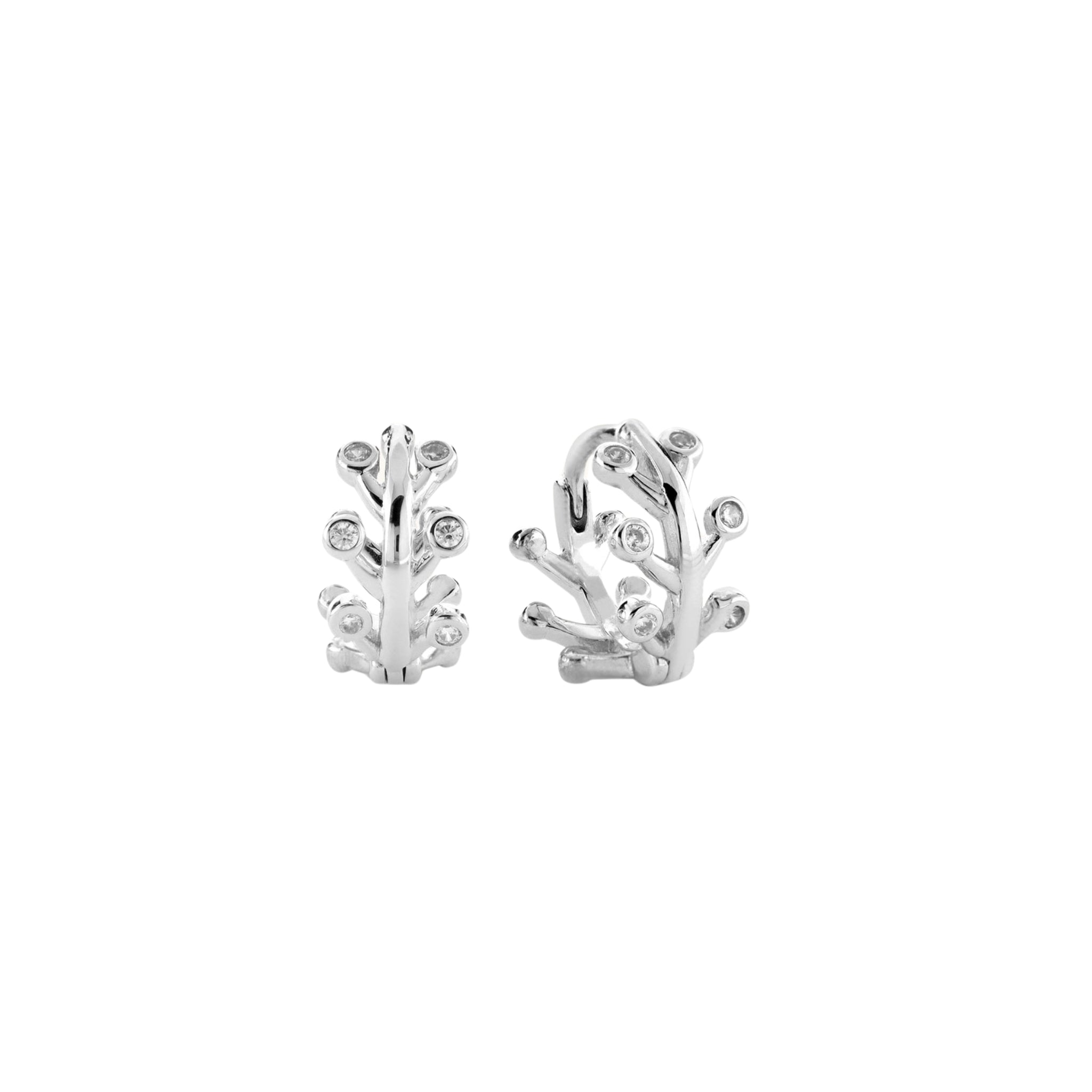 Sparkle Branch Huggies - 925 Sterling Silver