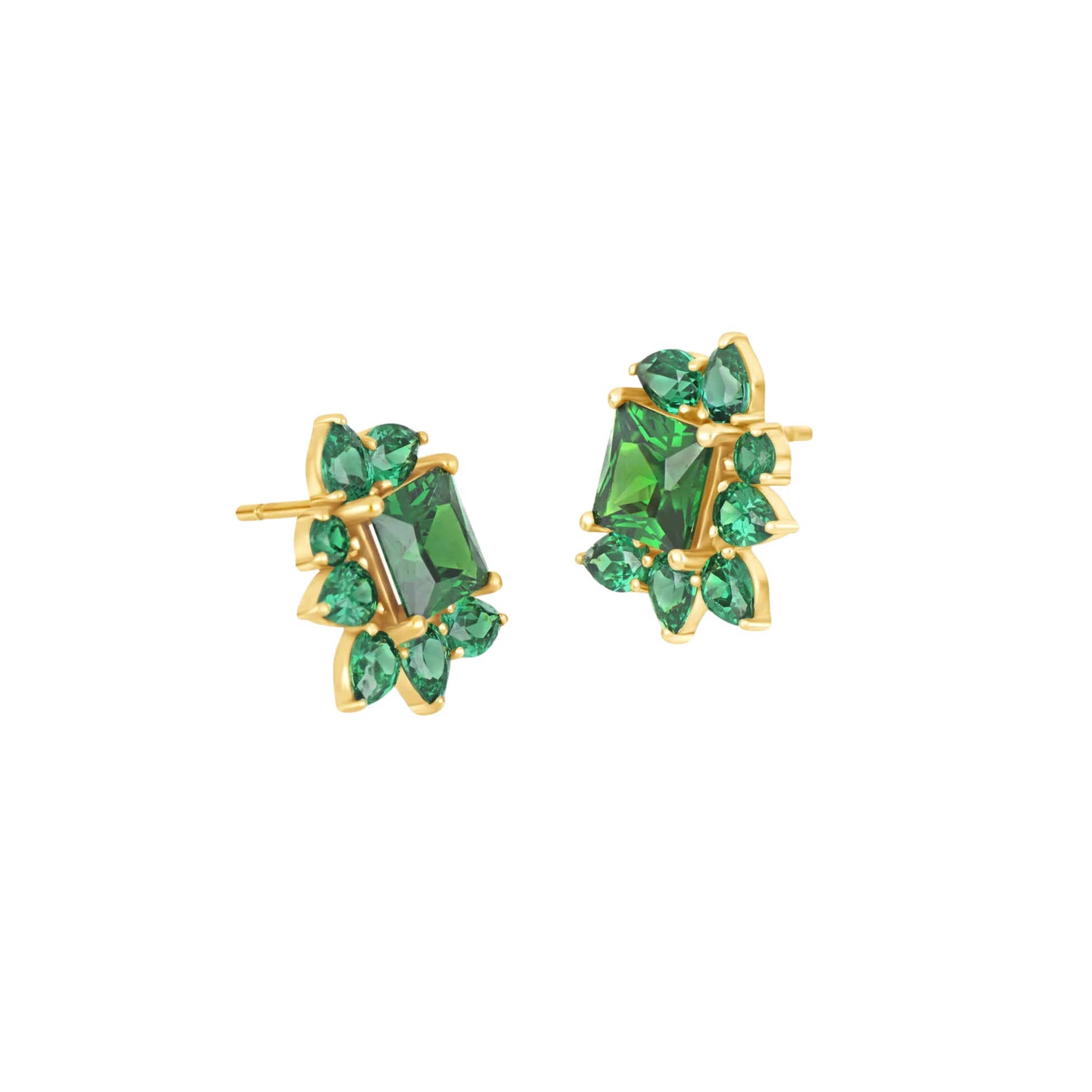 Zirconia Bloom Studs - 18k Gold-Plated / 925 Sterling Silver