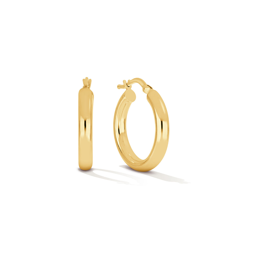 Bold Babe Tube Hoops - 3mm x 20mm - 18k Gold-Plated / 925 Sterling Silver