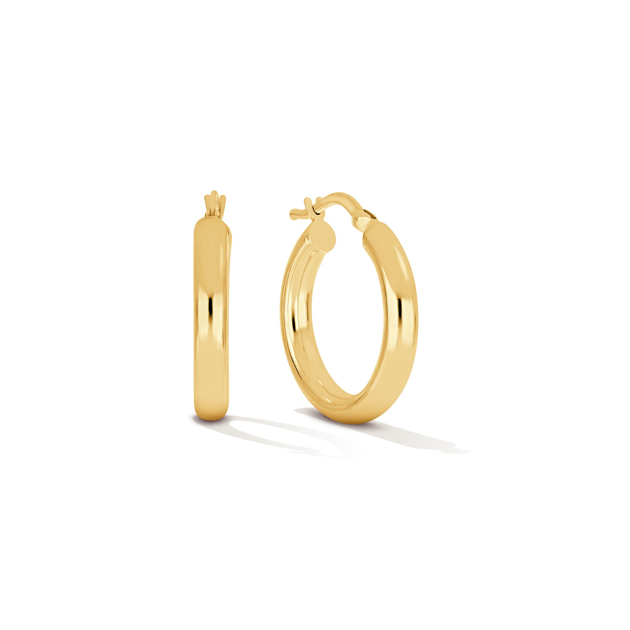 Bold Babe Standard Tube Hoops - 3mm x 20mm - 18k Gold-Plated / 925 Sterling Silver
