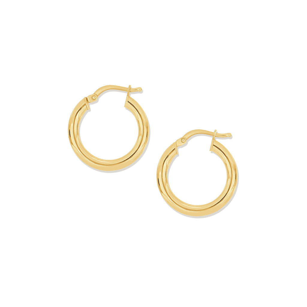 Bold Babe Tube Hoops - 3mm x 20mm - 18k Gold-Plated / 925 Sterling Silver