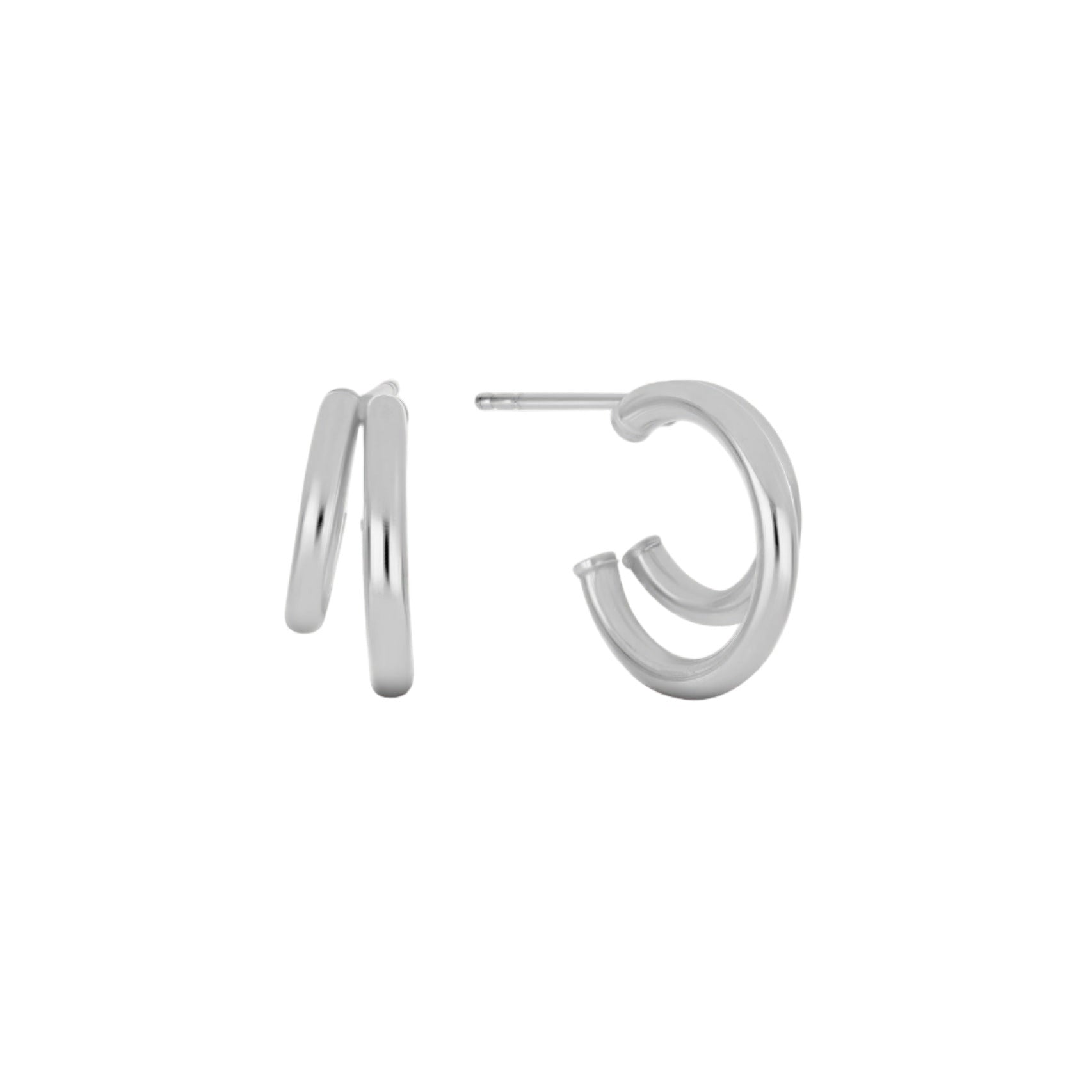 Duo Union Huggies - 18k Gold-Plated / 925 Sterling Silver / Two-Tone