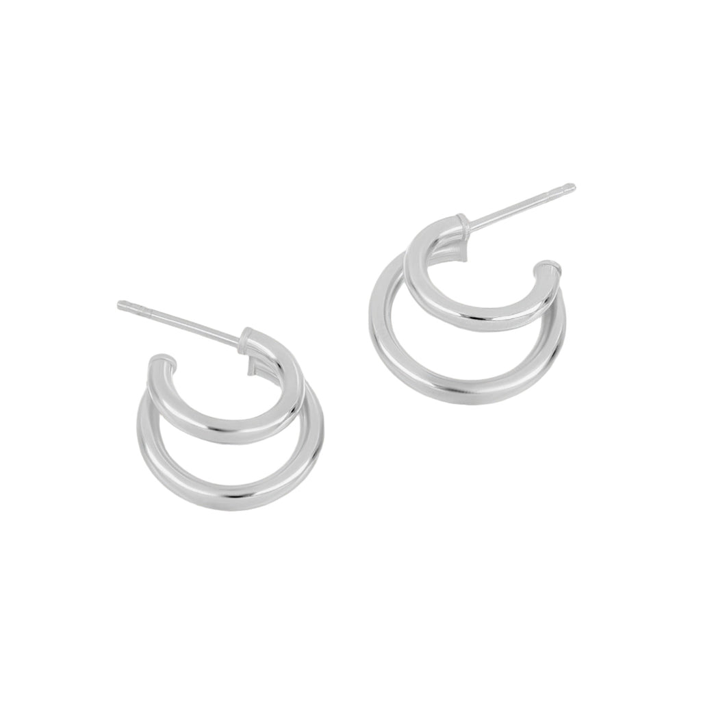 Duo Union Huggies - 18k Gold-Plated / 925 Sterling Silver / Two-Tone