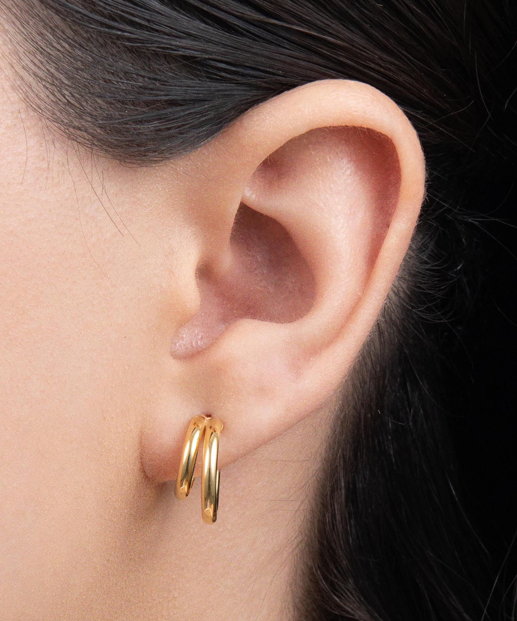 Duo Union Huggies - 18k Gold-Plated / 925 Sterling Silver / Two-Tone