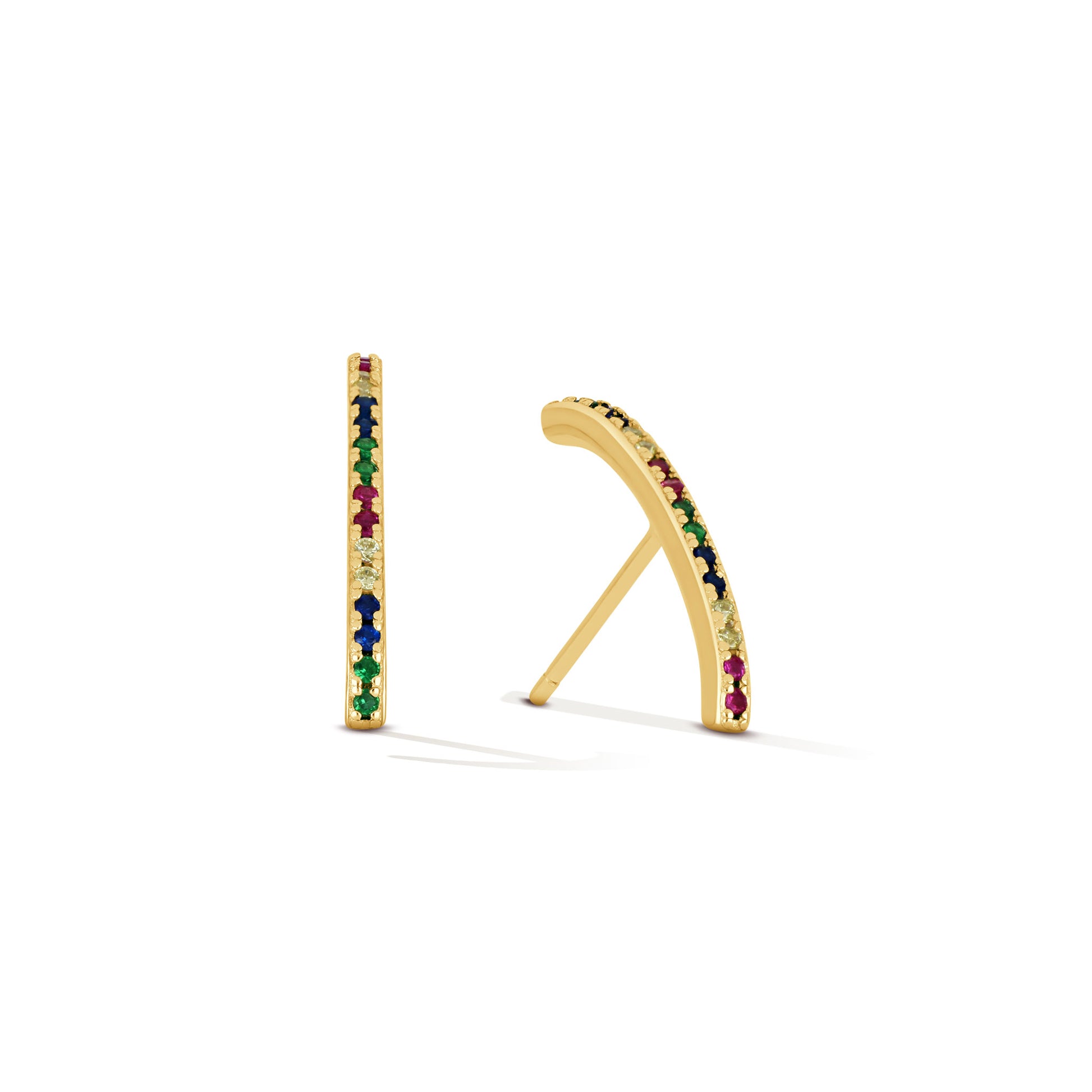 The Party Trick Pavé Studs - 18k Gold-Plated / 925 Sterling Silver