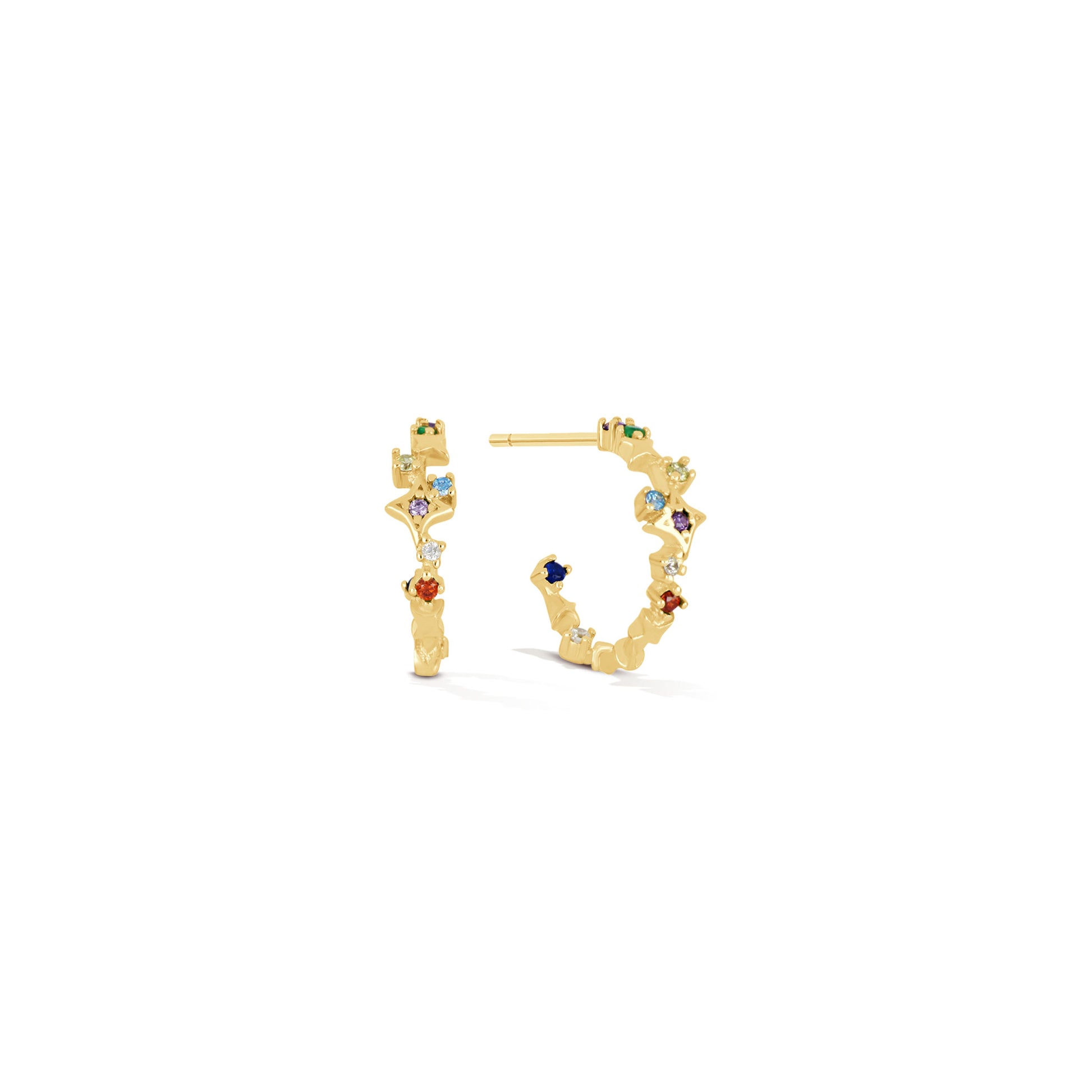 Glitch in the Glam Huggies - 18k Gold-Plated / 925 Sterling Silver
