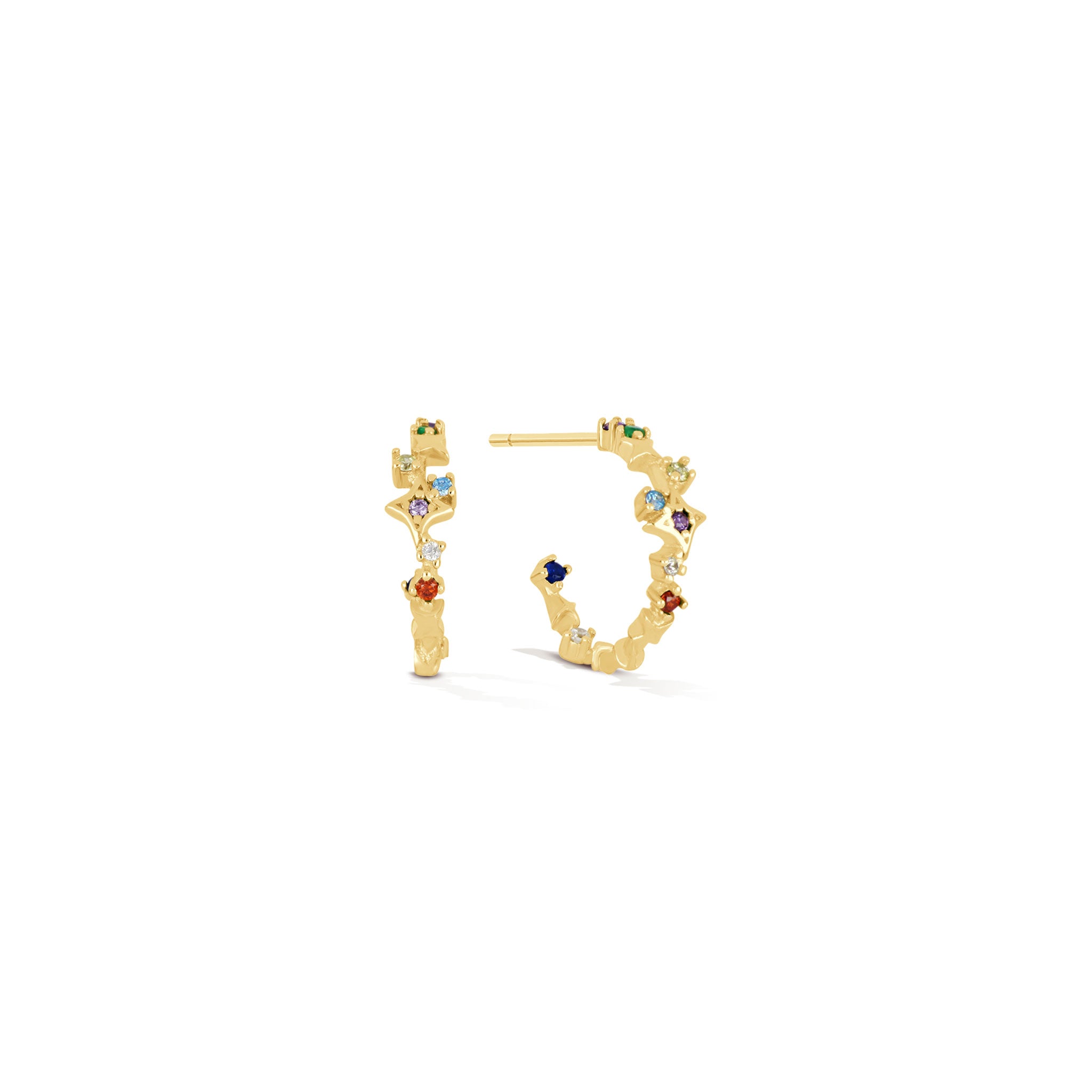 Glitch in the Glam Huggies - 18k Gold-Plated / 925 Sterling Silver