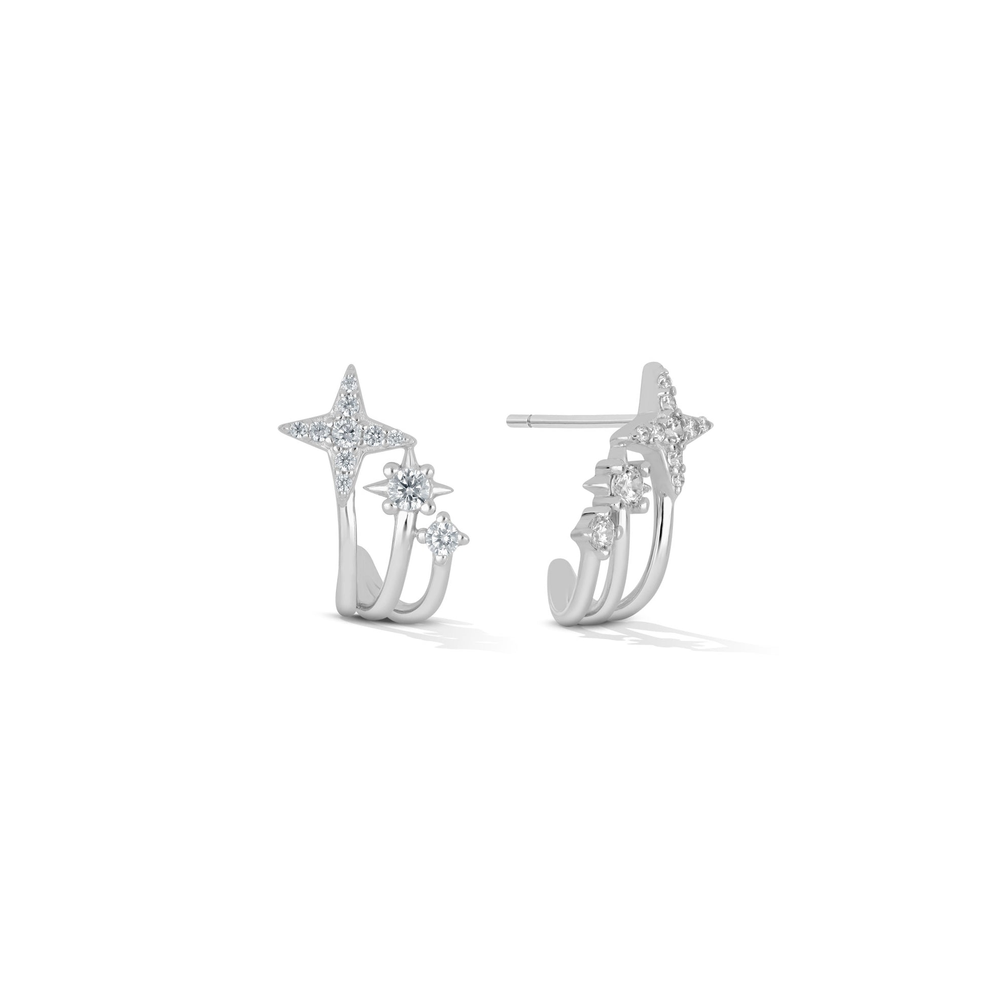 Rising Star Huggie Earrings - 18k Gold-Plated / 925 Sterling Silver