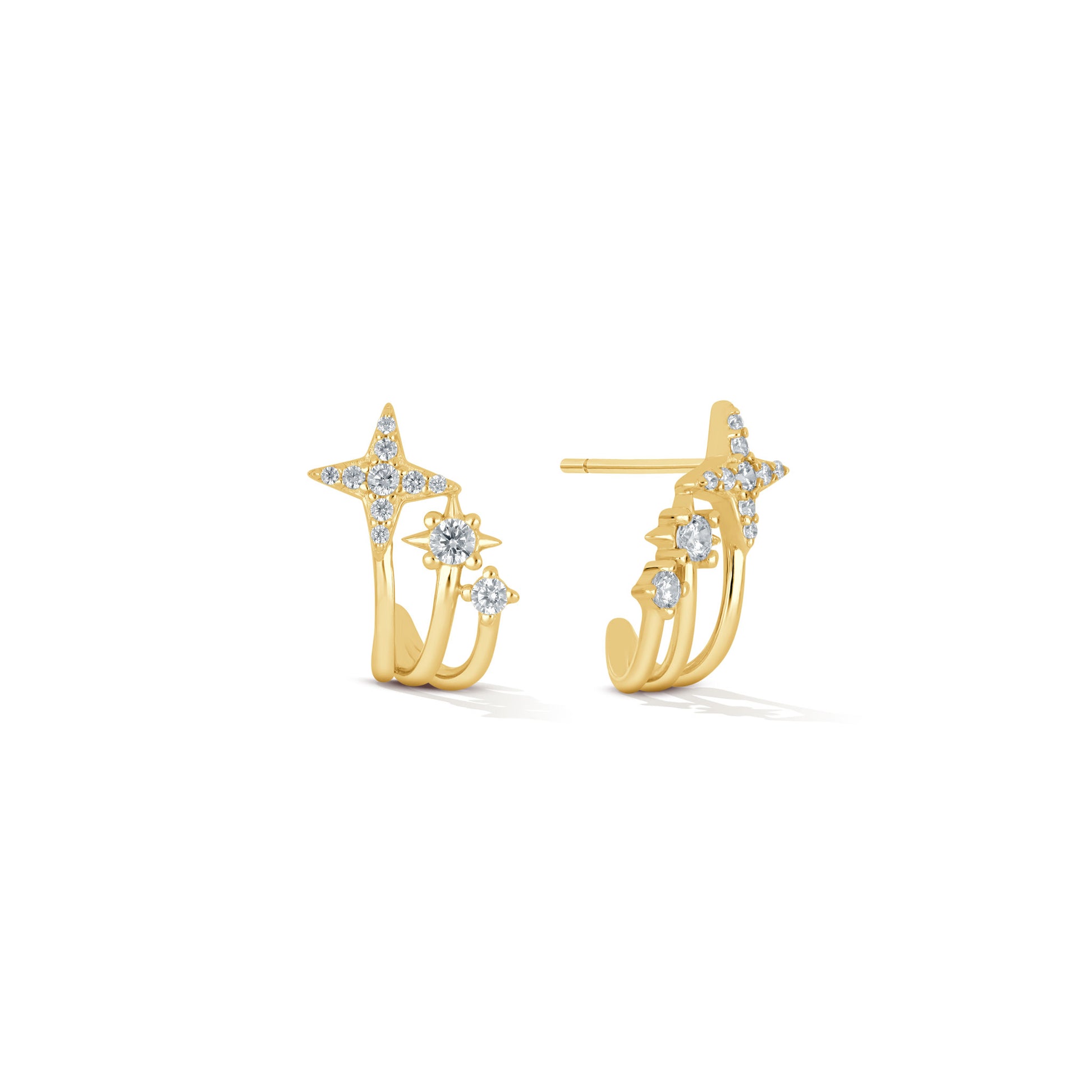 Rising Star Huggie Earrings - 18k Gold-Plated / 925 Sterling Silver