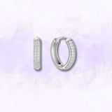 Elegant Shimmer Pavé Rounded Petite Hoops