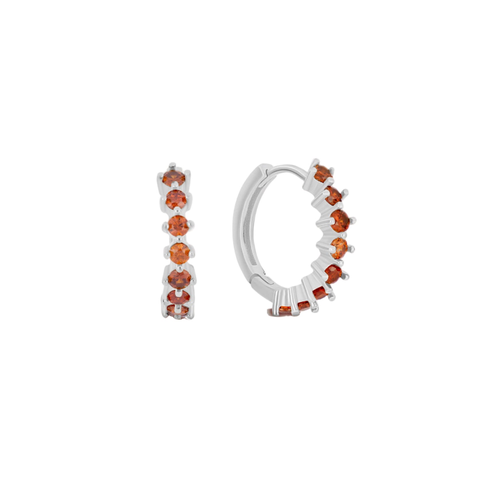 Countess Spaced Garnet CZ Hoops - 18k Gold-Plated / 925 Sterling Silver