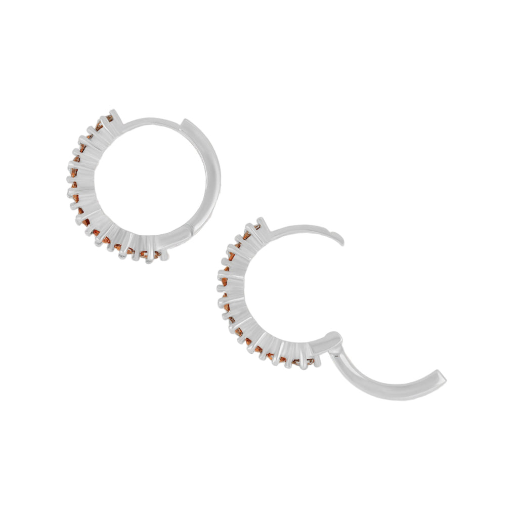Countess Spaced Garnet CZ Hoops - 18k Gold-Plated / 925 Sterling Silver