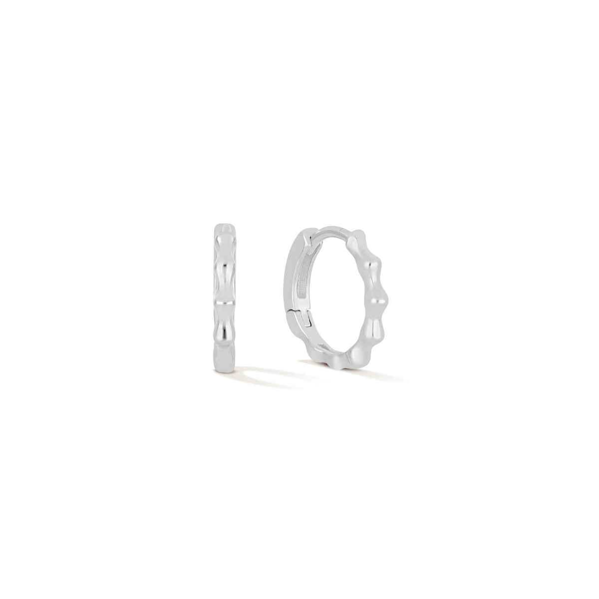 Wavy Baby Sterling Huggie Hoops