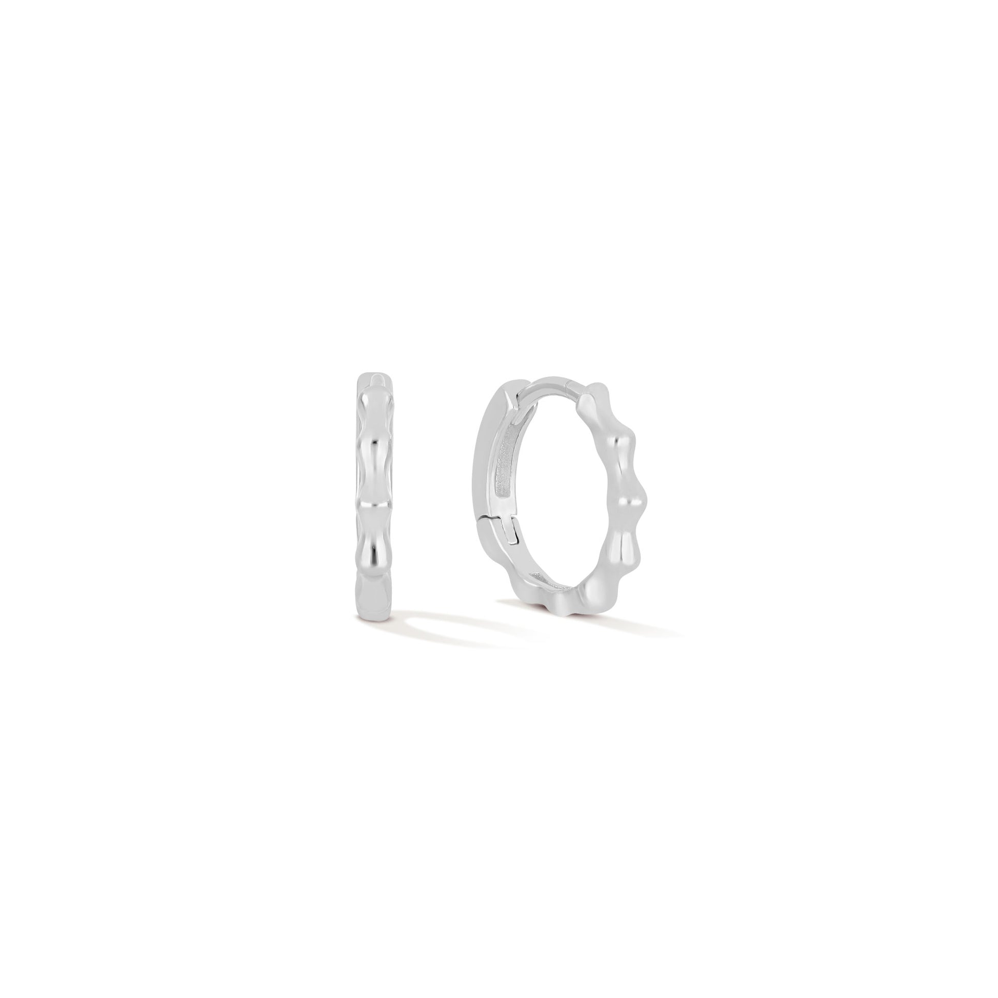 Wavy Baby Sterling Huggie Hoops
