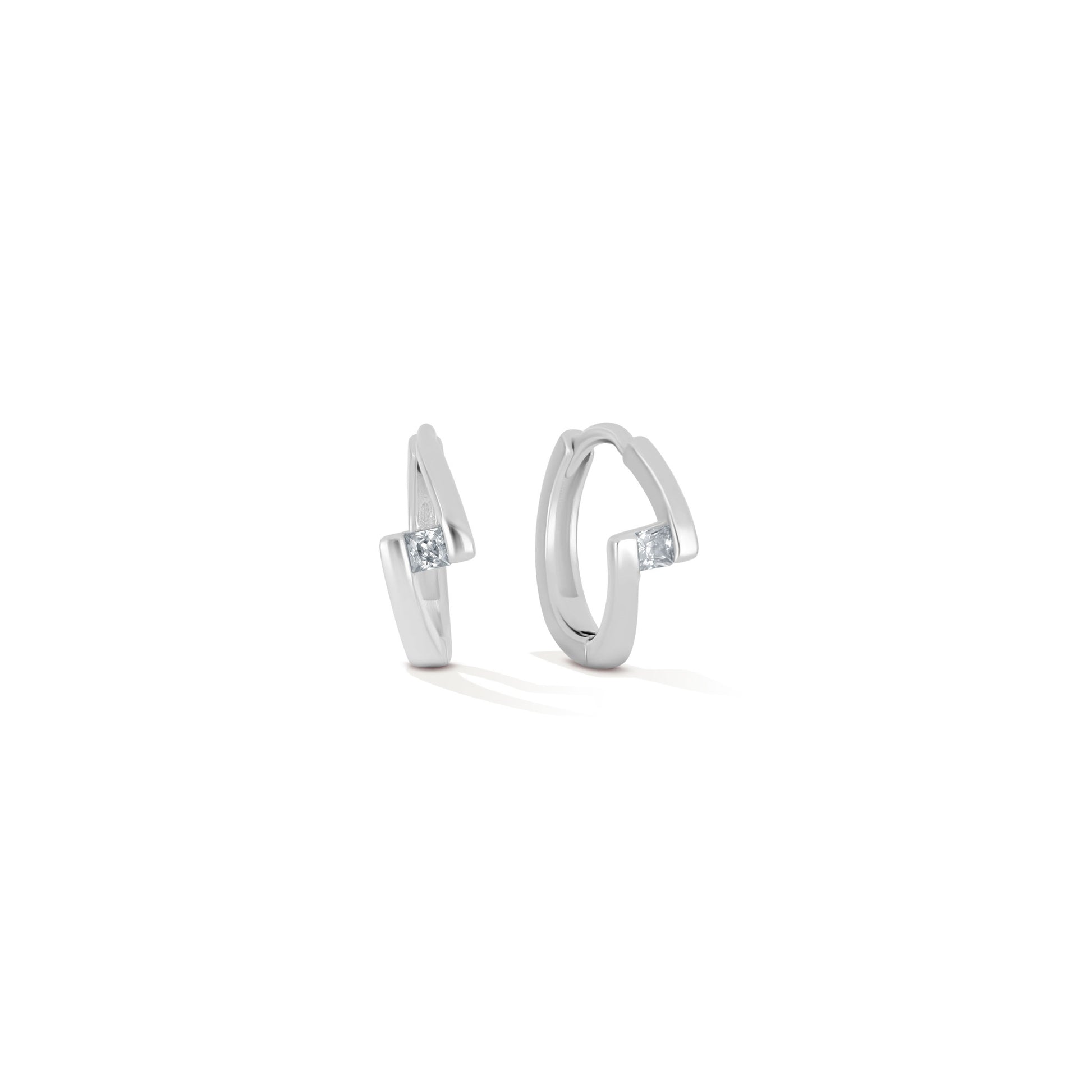 ZigZag Stunt Hoops - 925 Sterling Silver