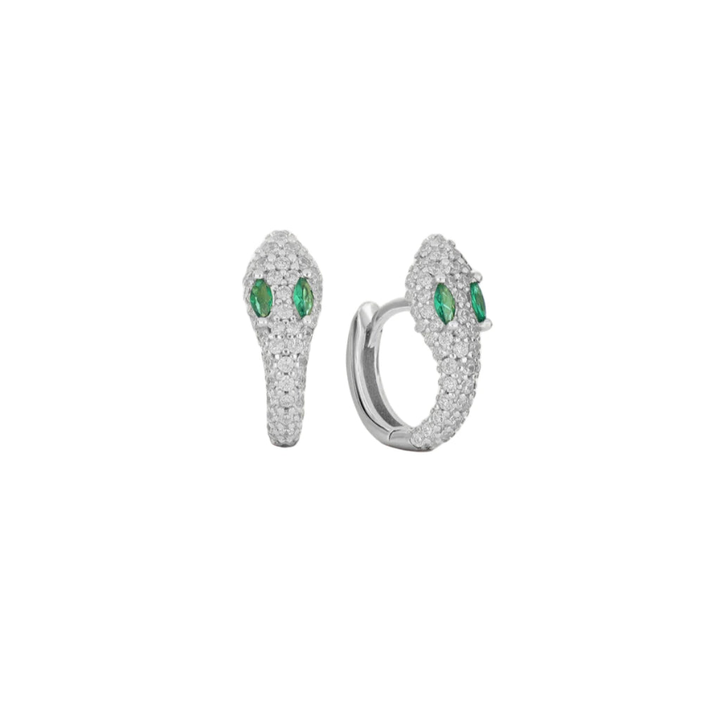 Little Bites Pavé Snake Wrap Huggies - 18k Gold-Plated / 925 Sterling Silver