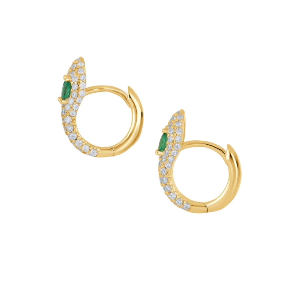 Little Bites Pavé Snake Wrap Huggies - 18k Gold-Plated / 925 Sterling Silver