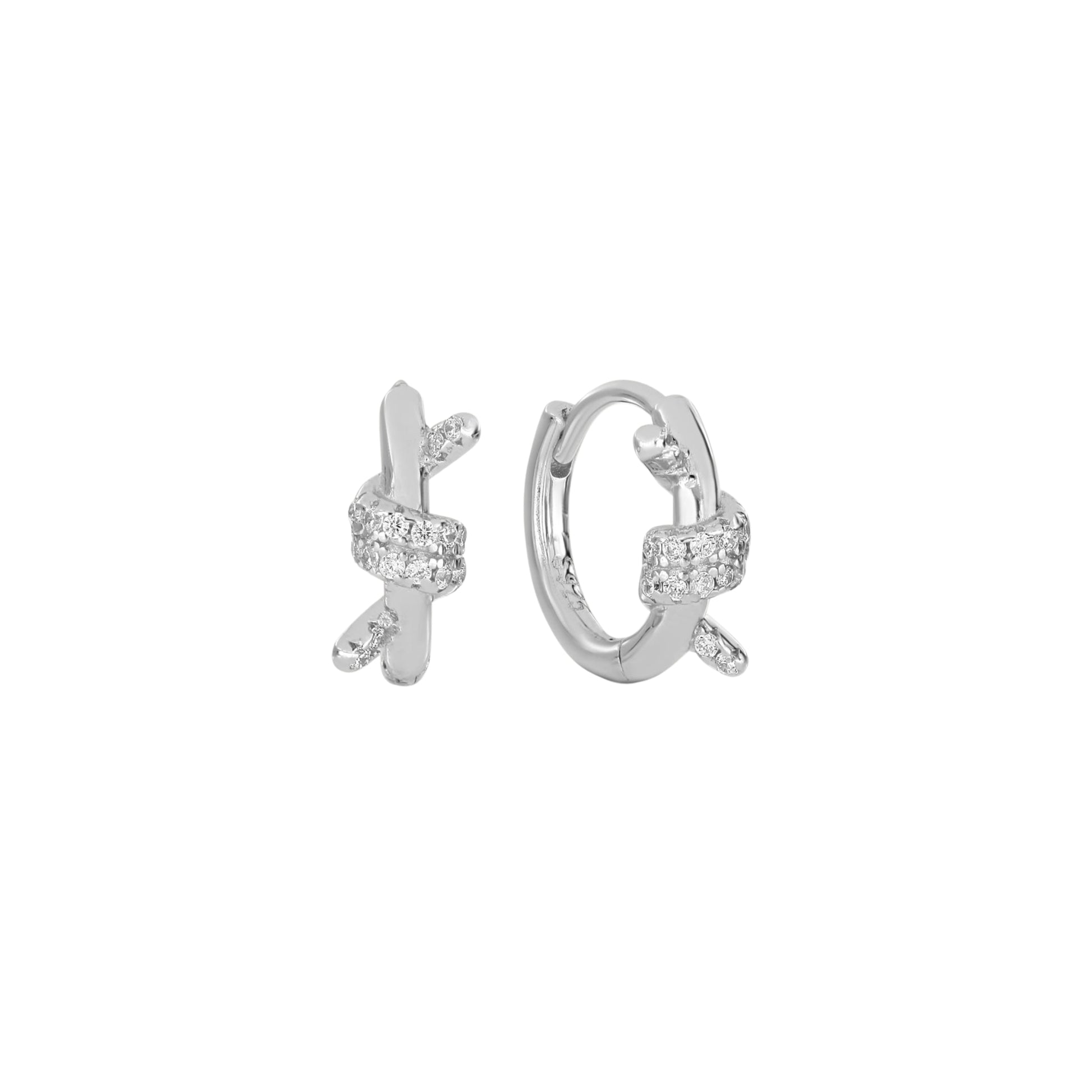 Pavé Twist Tie Huggie - 925 Sterling Silver