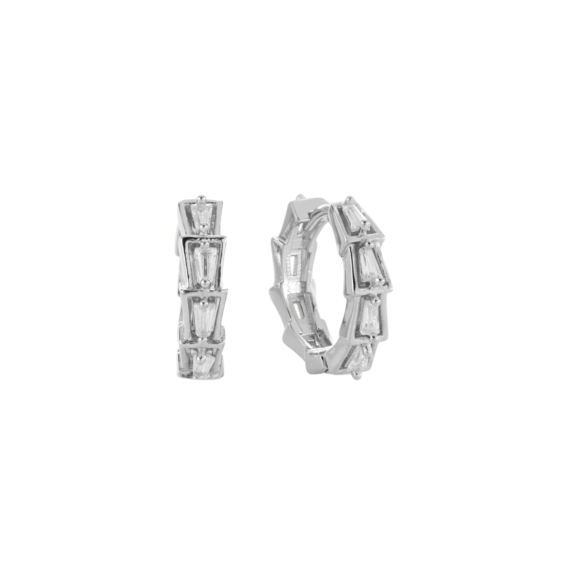 Sharp Edge Channel Band Hoop - 925 Sterling Silver