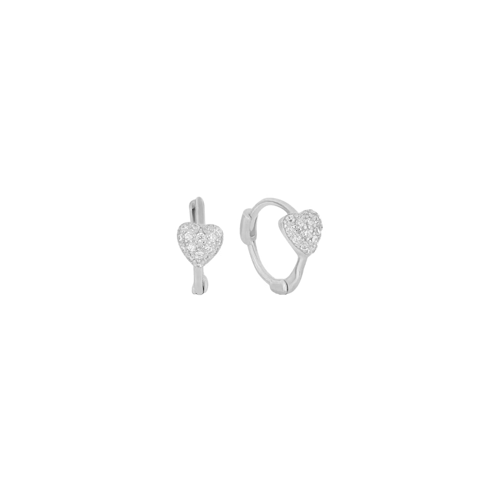 Elegant Pavé Heart Huggies - 18k Gold-Plated / 925 Sterling Silver