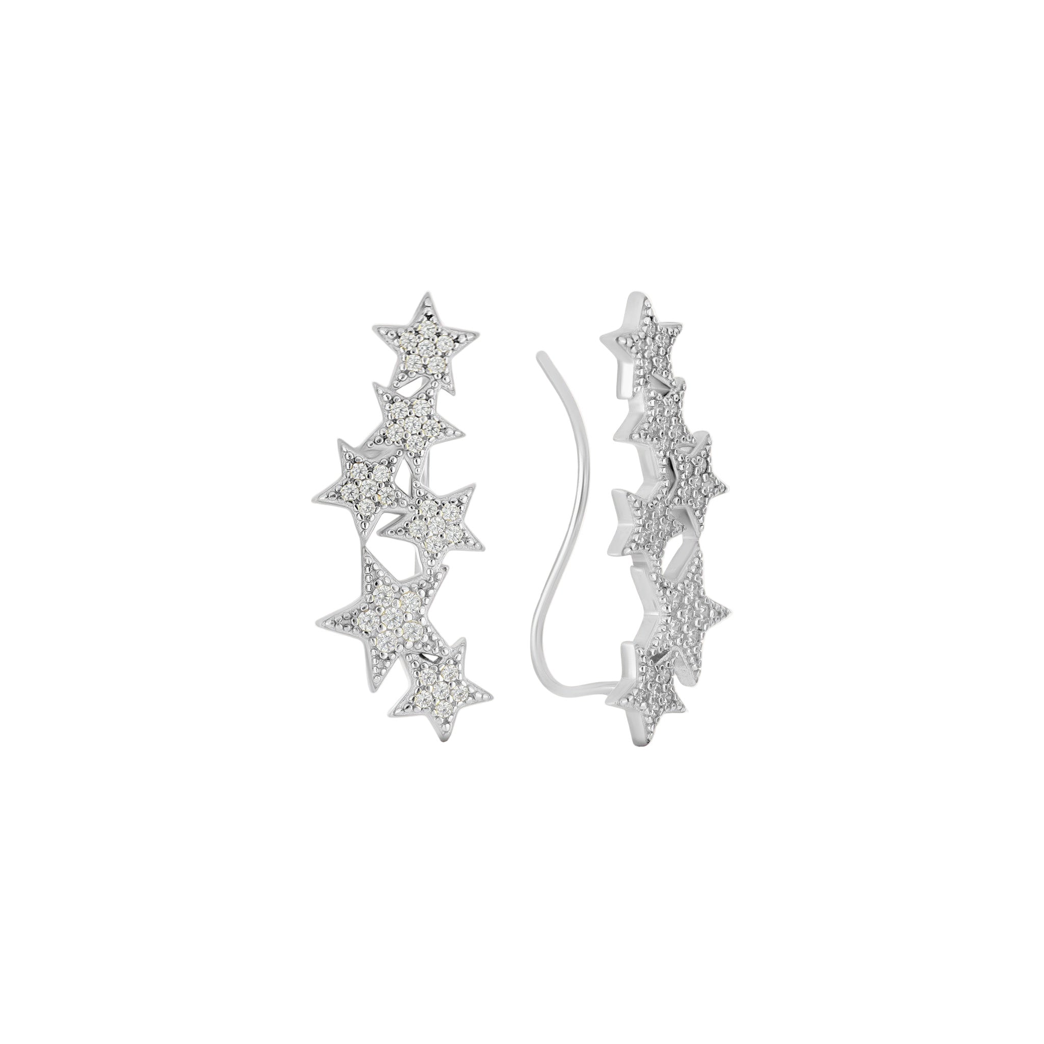 Star-shaped earrings on a white background