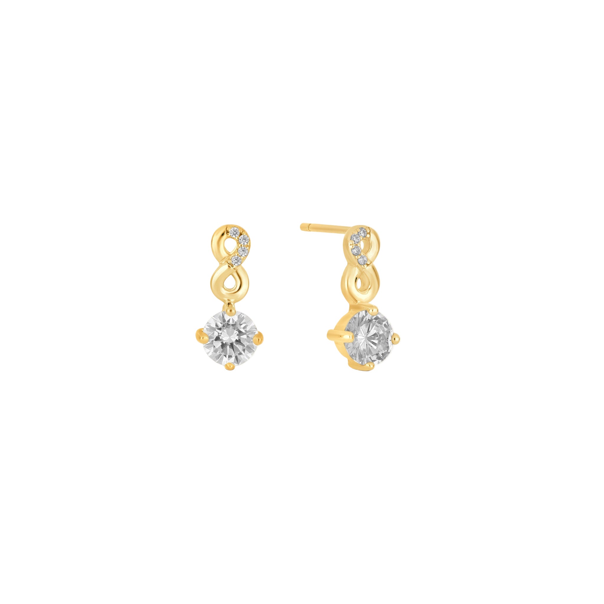 Elegant Mini Crystal Drop Earrings - 18k Gold-Plated / 925 Sterling Silver