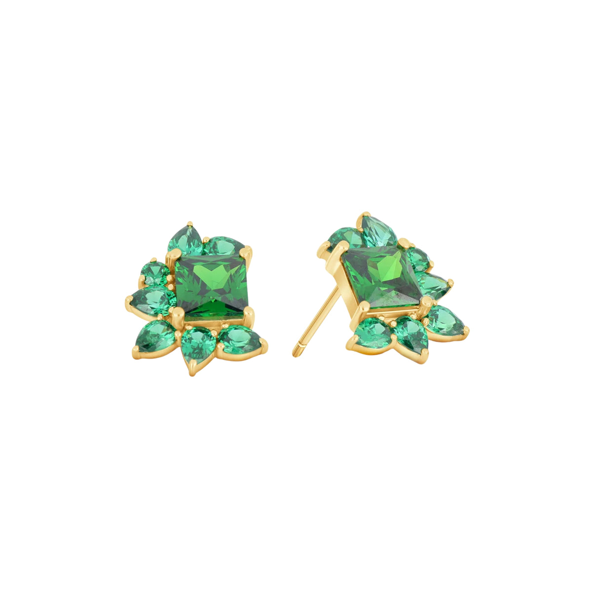 Zirconia Bloom Studs - 18k Gold-Plated / 925 Sterling Silver