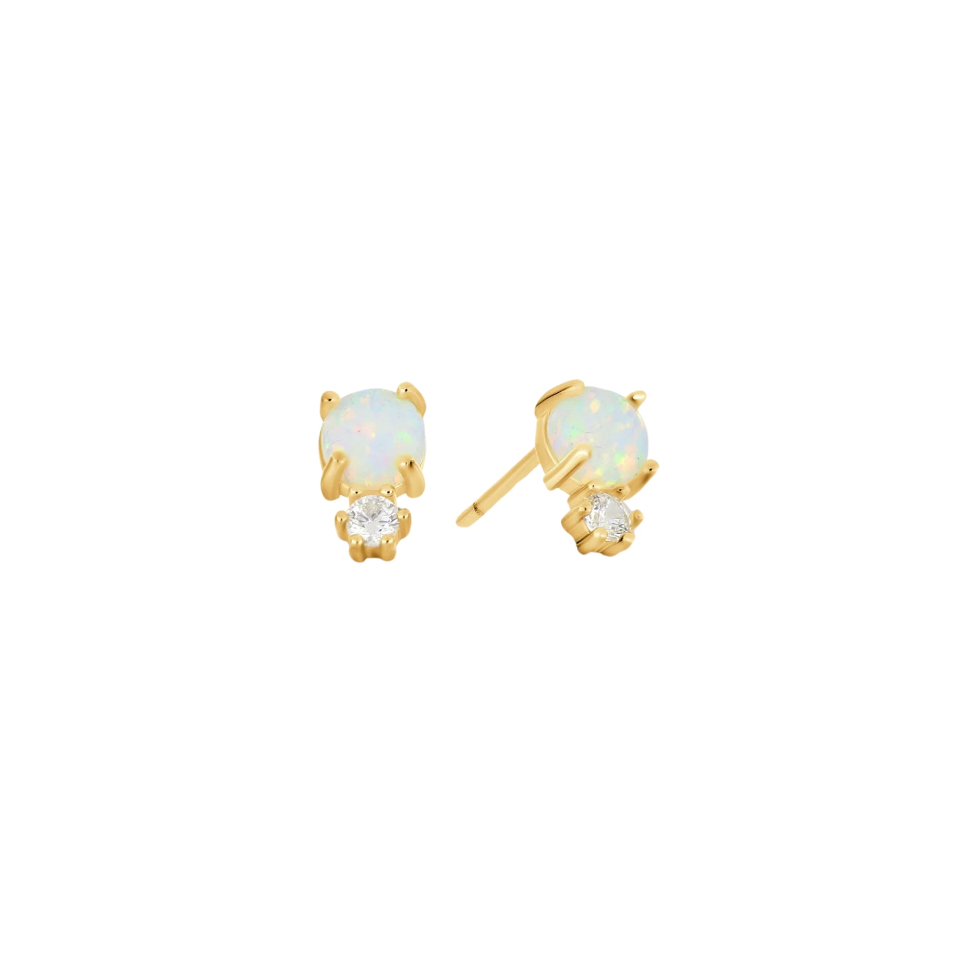 Opal Glow Drop Earrings - 18k Gold Plated / 925 Sterling Silver