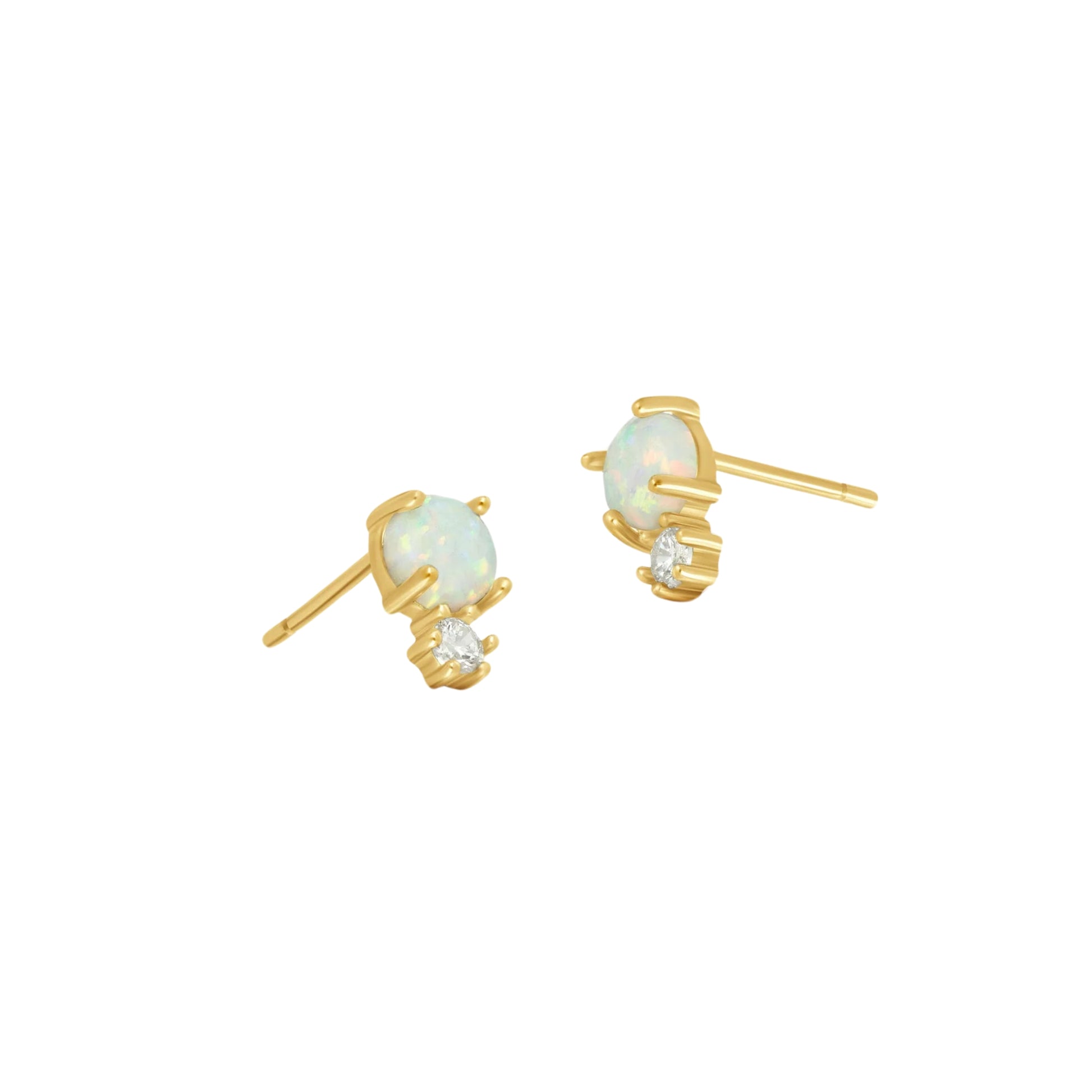 Opal Glow Drop Earrings - 18k Gold Plated / 925 Sterling Silver