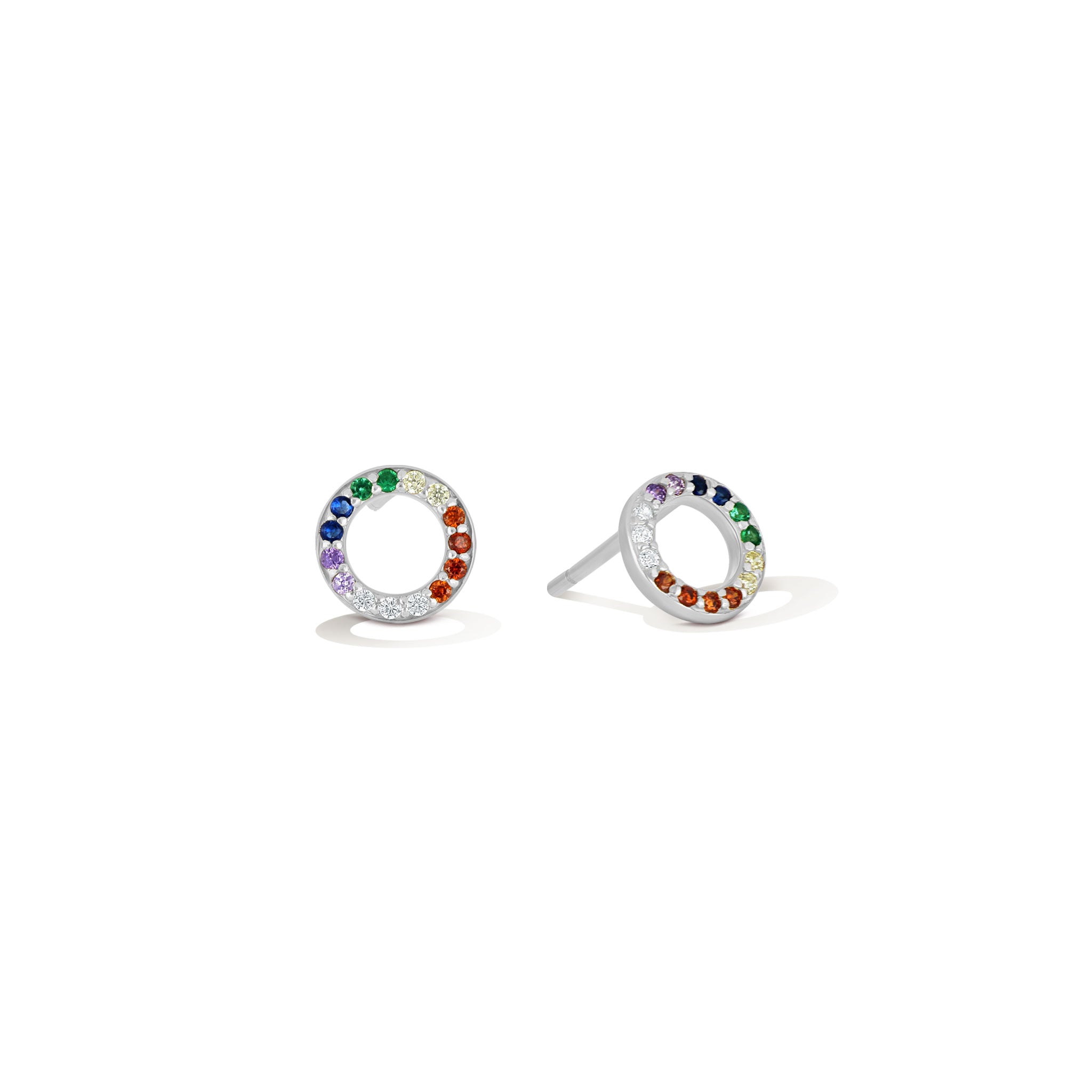 Rainbow Ringleader Hoops - 18k Gold-Plated / 925 Sterling Silver