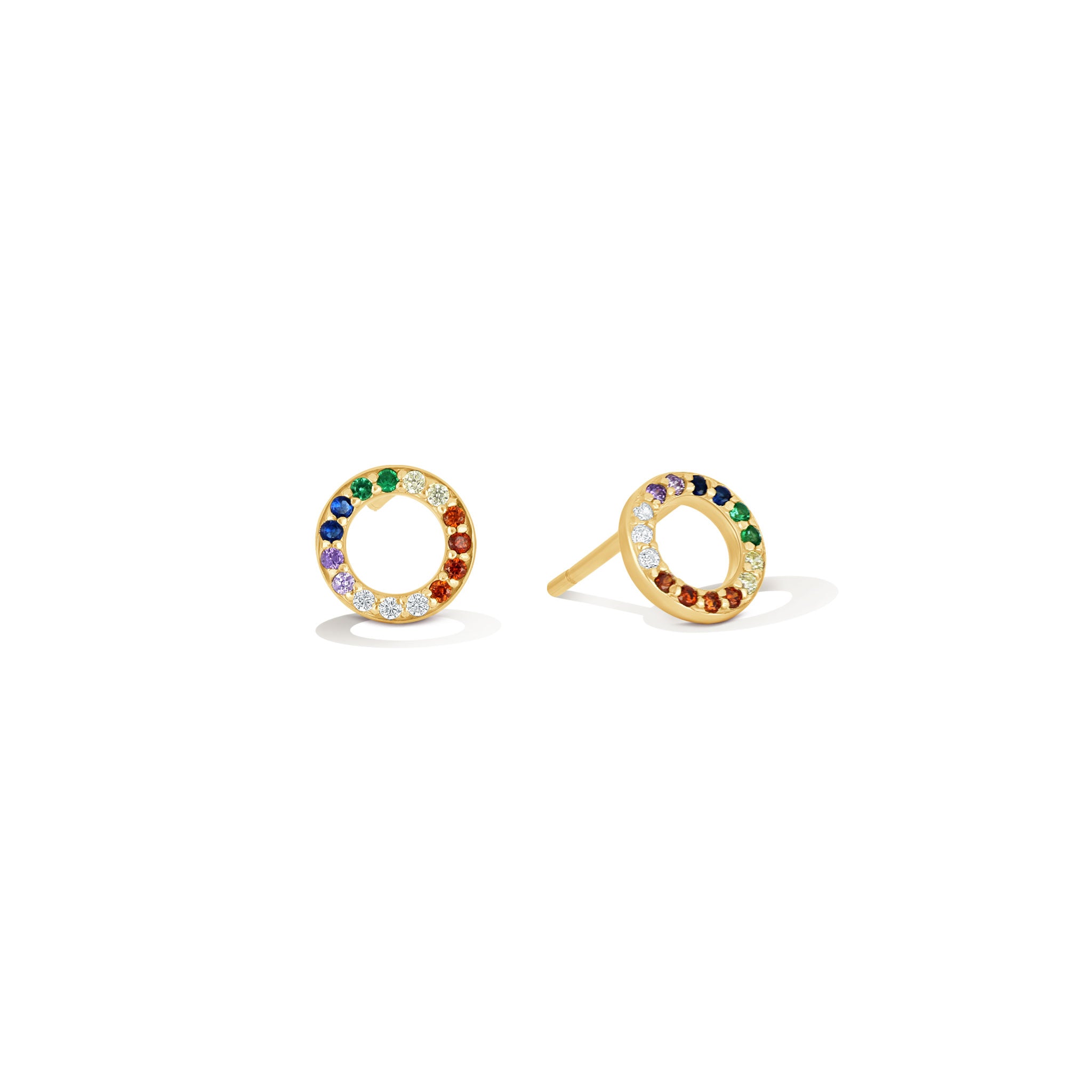 Rainbow Ringleader Hoops - 18k Gold-Plated / 925 Sterling Silver