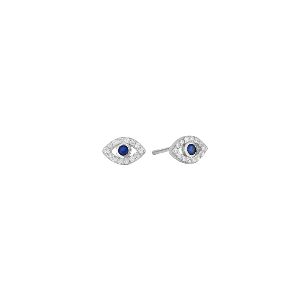 Evil Eye Glow Studs - 18k Gold-Plated / 925 Sterling Silver