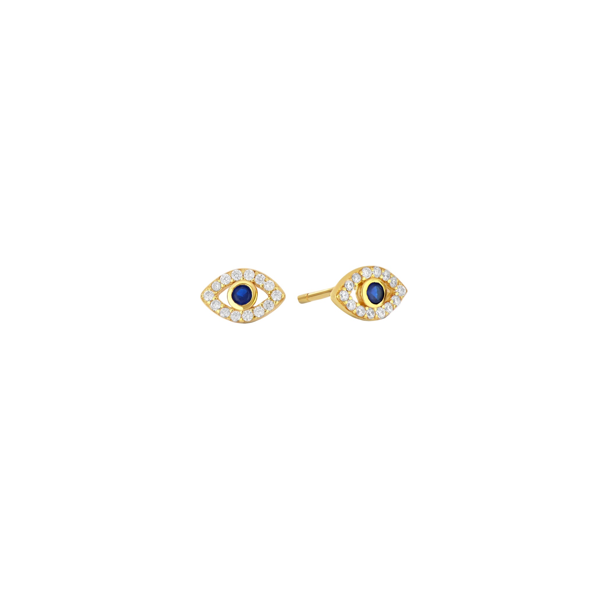 Evil Eye Glow Studs - 18k Gold-Plated / 925 Sterling Silver