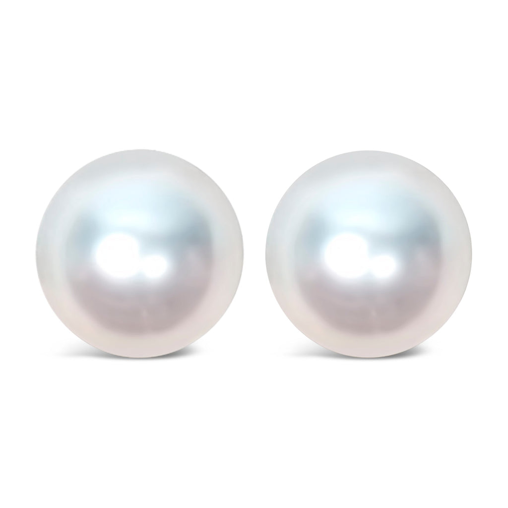 Cultured Freshwater Pearl Solitaire Stud Earrings 14K Gold