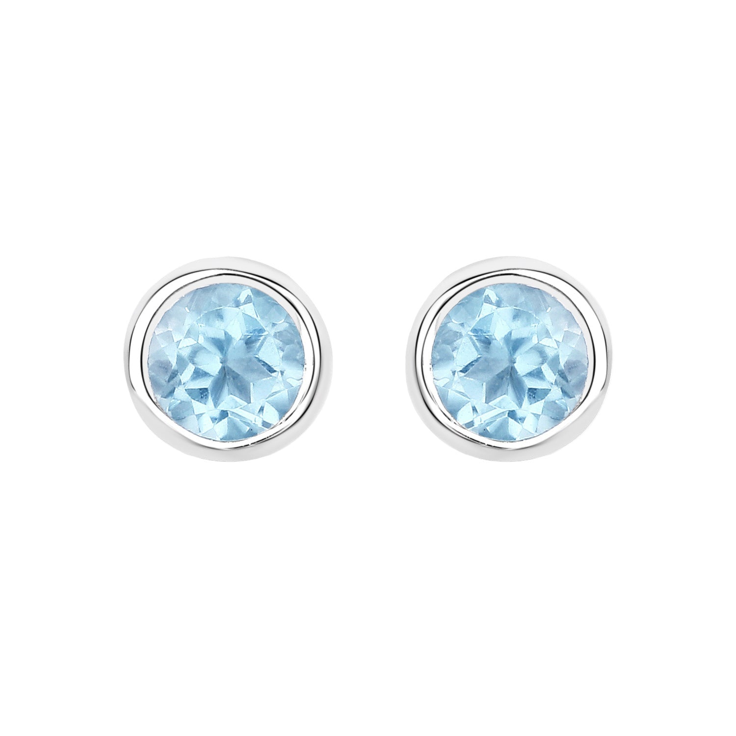 Arctic Whisper Studs - 1.20 Carat Genuine Blue Topaz - .925 Sterling Silver Earrings
