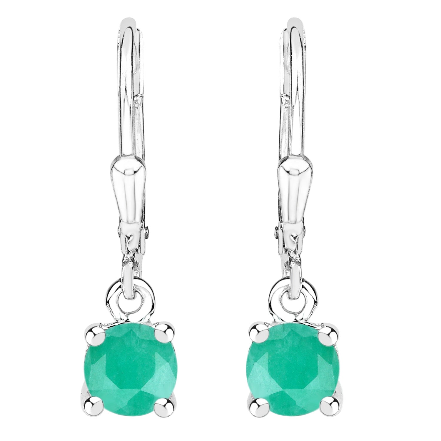 Wicked Garden Drop Earrings - 0.92 Carat Genuine Emerald .925 Sterling Silver Earrings