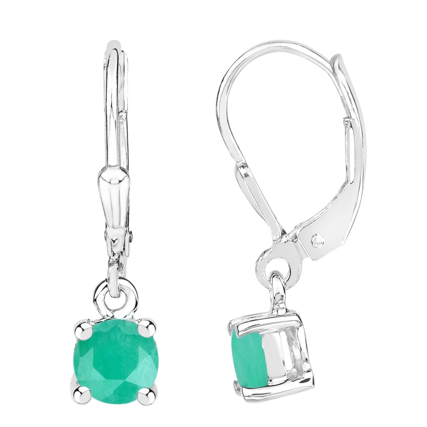 Wicked Garden Drop Earrings - 0.92 Carat Genuine Emerald .925 Sterling Silver Earrings