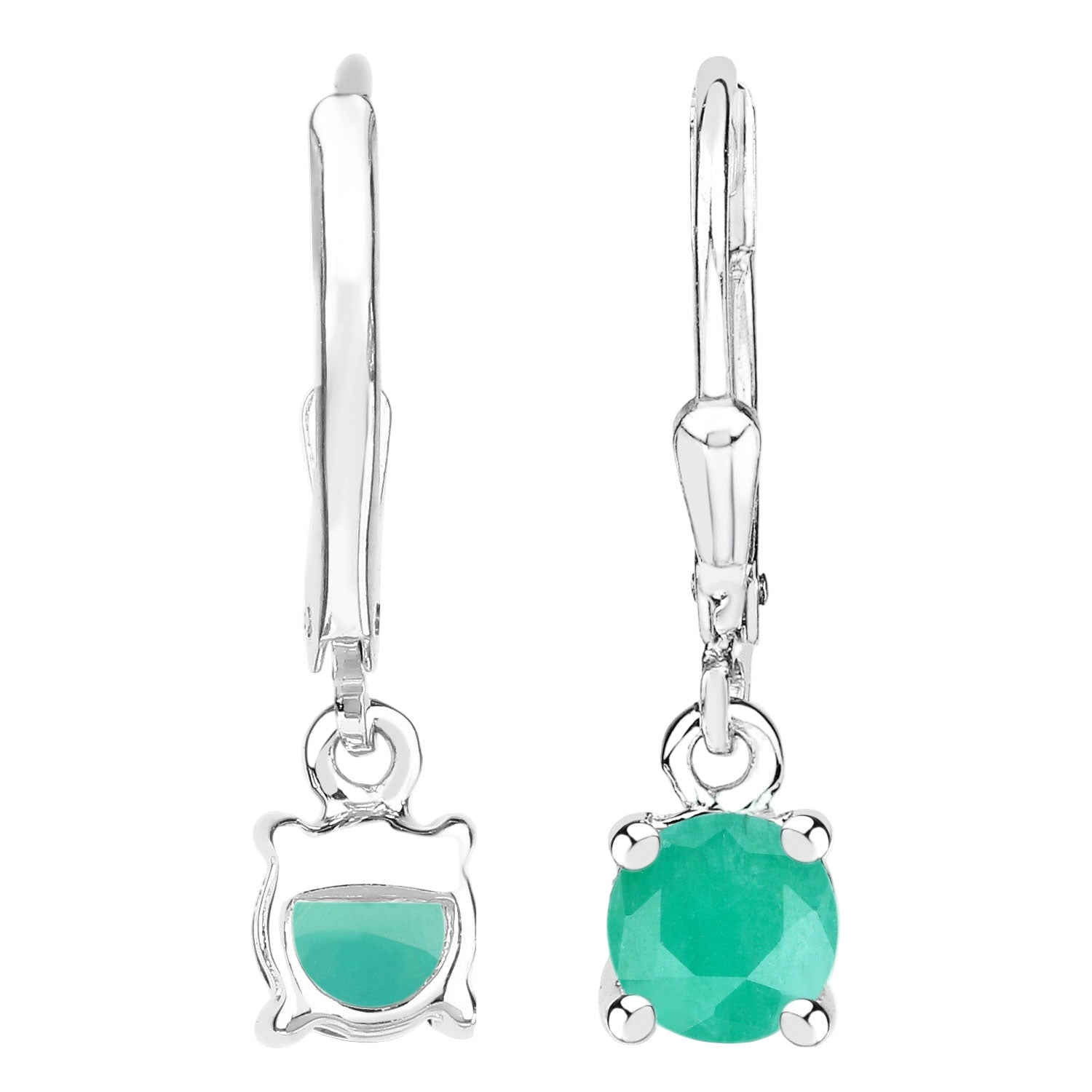 Wicked Garden Drop Earrings - 0.92 Carat Genuine Emerald .925 Sterling Silver Earrings