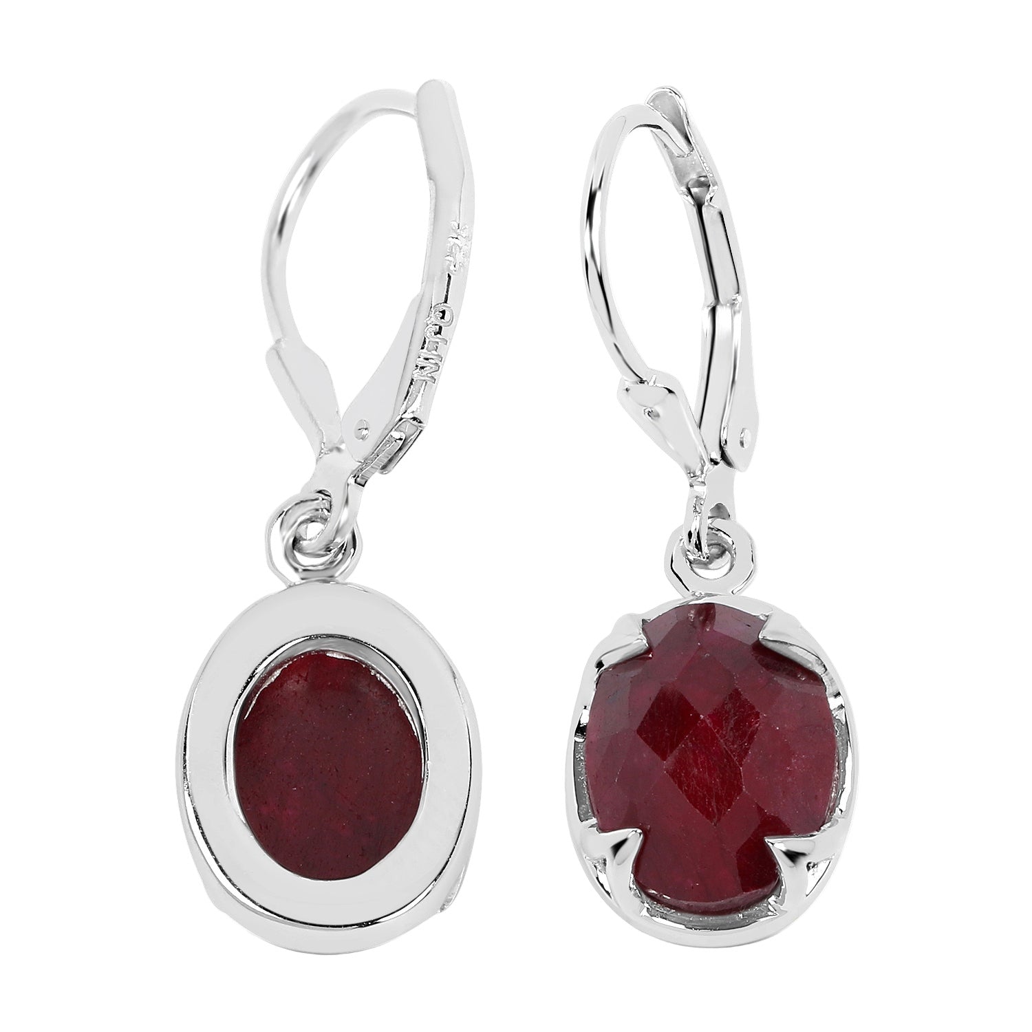 Sovereign Flame Earrings - 6.90 Carat Dyed Ruby - .925 Sterling Silver Earrings