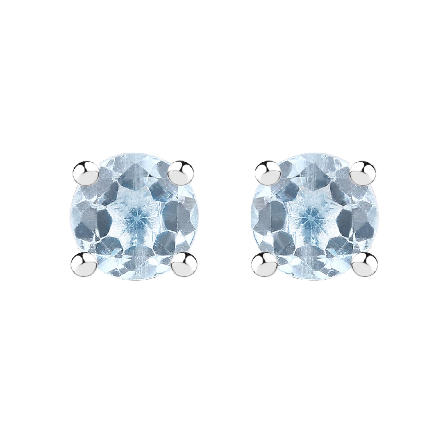 Chill Factor Ice Stud Earrings - 2.07 Carat Genuine Blue Topaz - .925 Sterling Silver