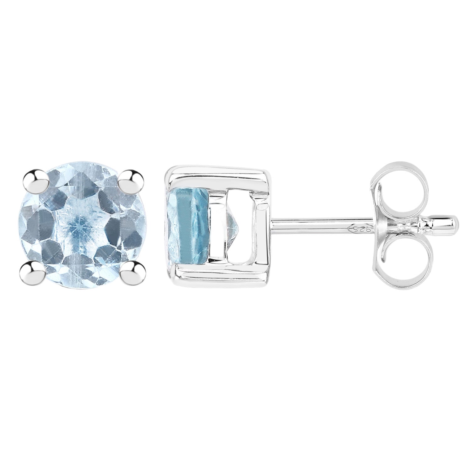 Chill Factor Ice Stud Earrings - 2.07 Carat Genuine Blue Topaz - .925 Sterling Silver