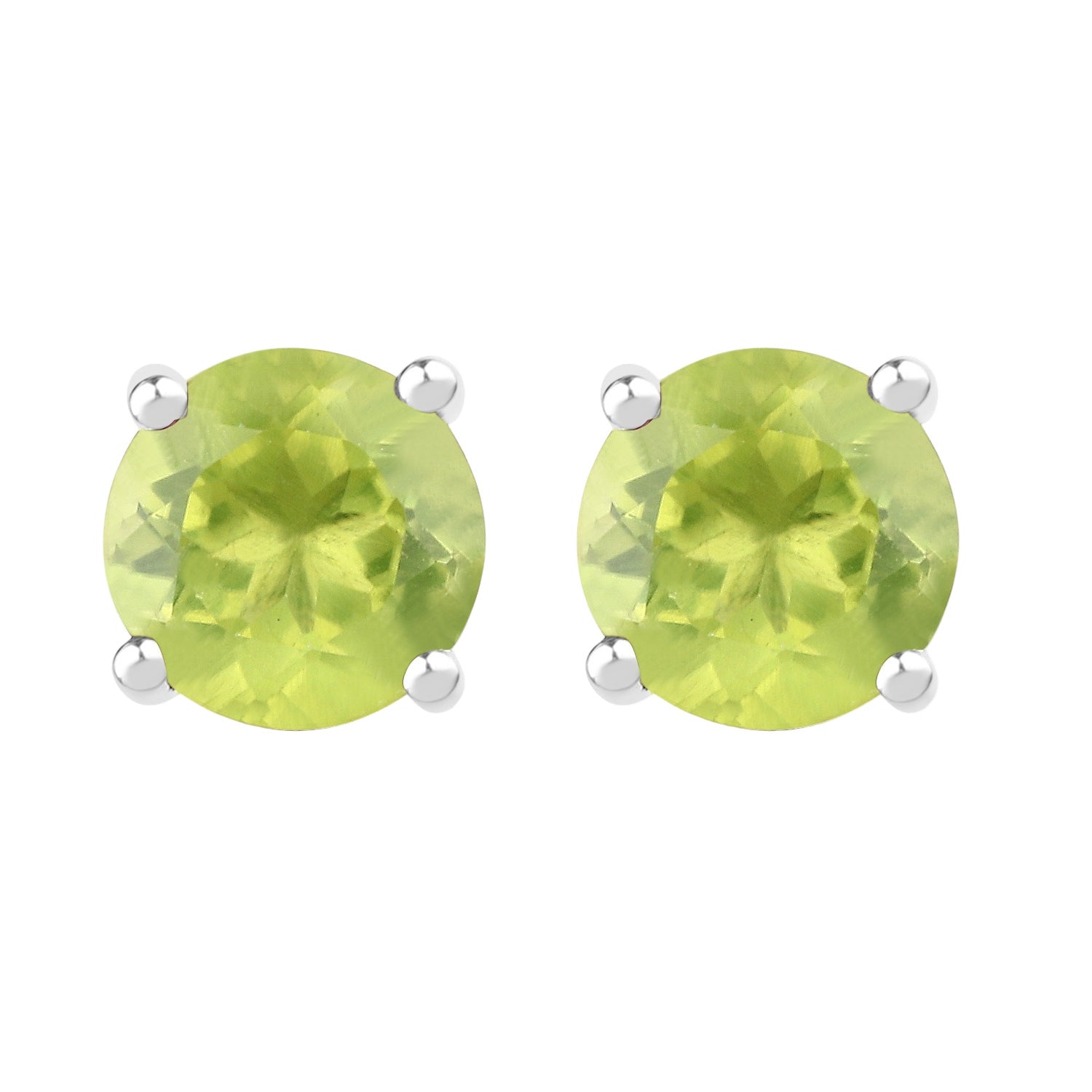 Chateau Spring Studs - 1.71 Carat Genuine Peridot - .925 Sterling Silver Earrings