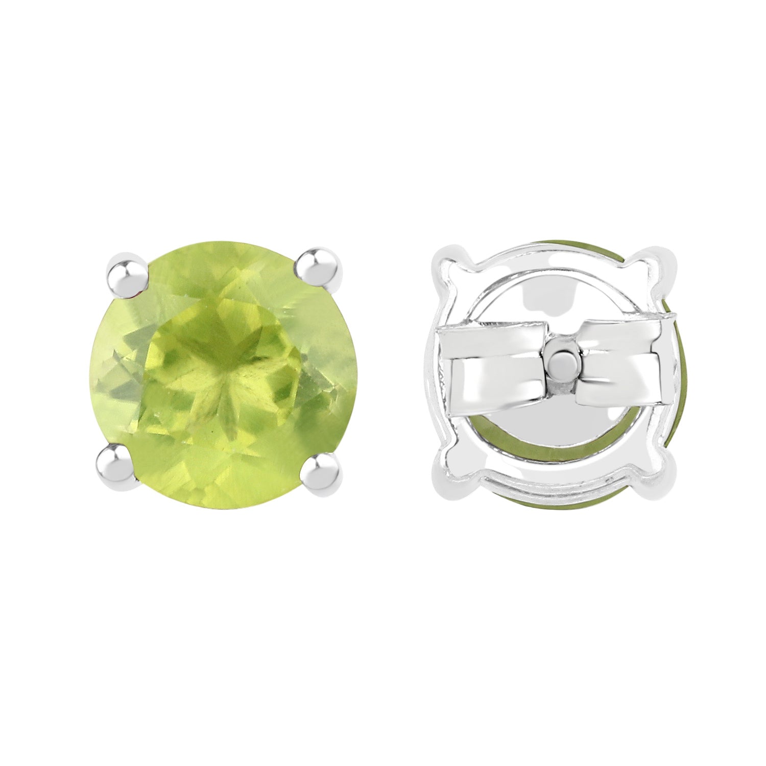 Chateau Spring Studs - 1.71 Carat Genuine Peridot - .925 Sterling Silver Earrings