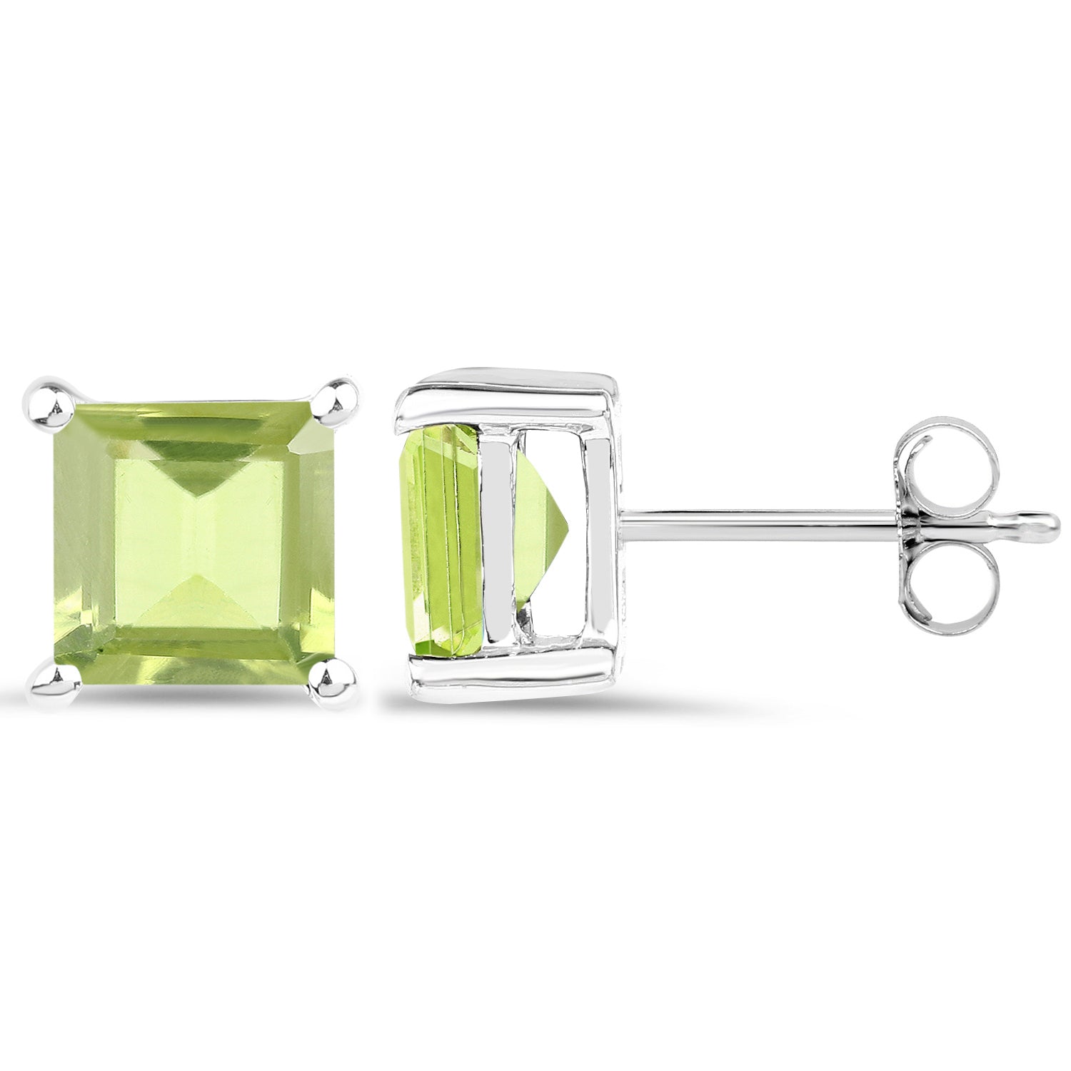 Peridot Empire Studs - 2.30 Carat Genuine Peridot - .925 Sterling Silver Earrings
