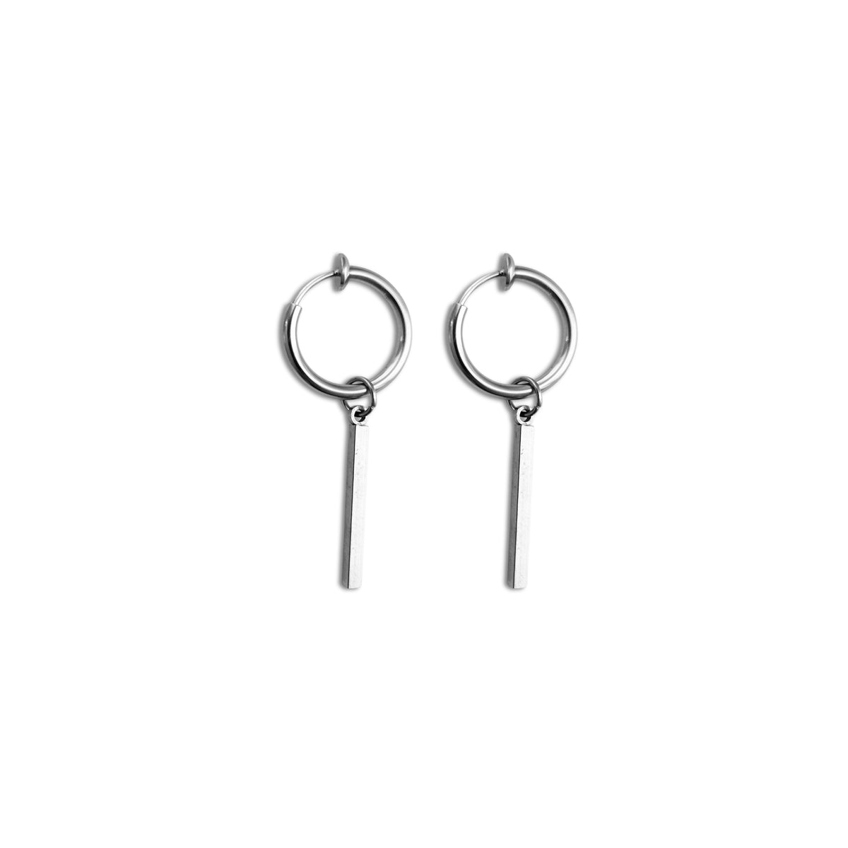Dangle Clip-on Earrings - Stainless Steel