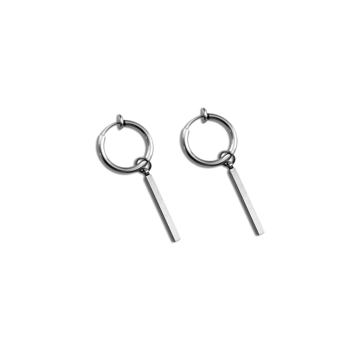 Dangle Clip-on Earrings - Stainless Steel