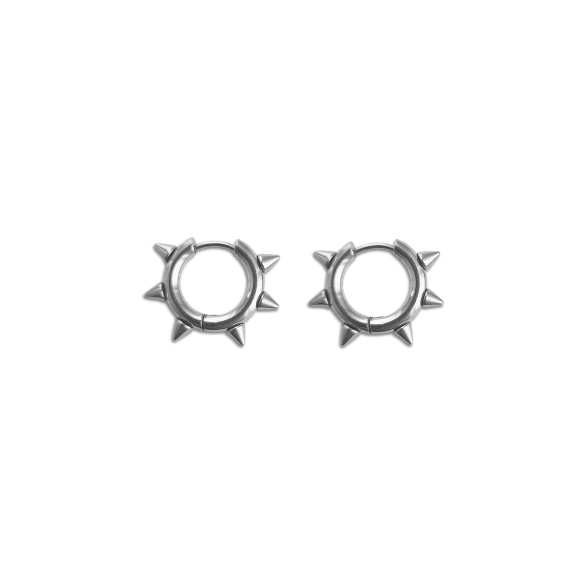 Spiked Orbit Hoops - Stainless Steel