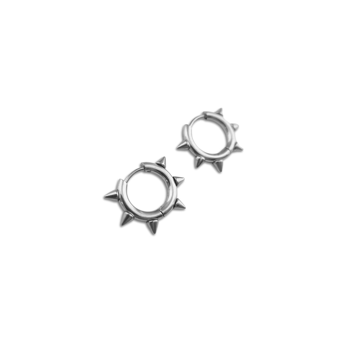 Spiked Orbit Hoops - Stainless Steel